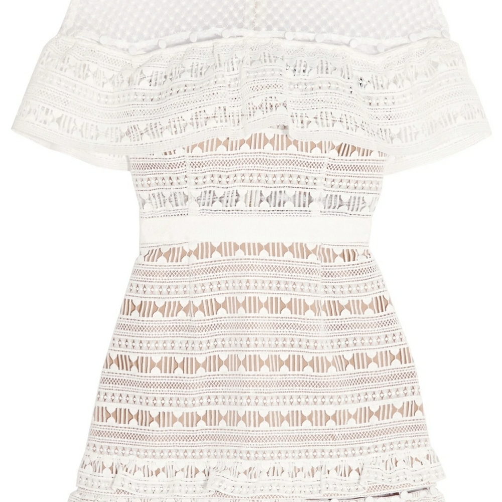 ❌SOLD❌NEW WITH TAGS Yoke Frill Mini Dress White - Picture 6 of 12